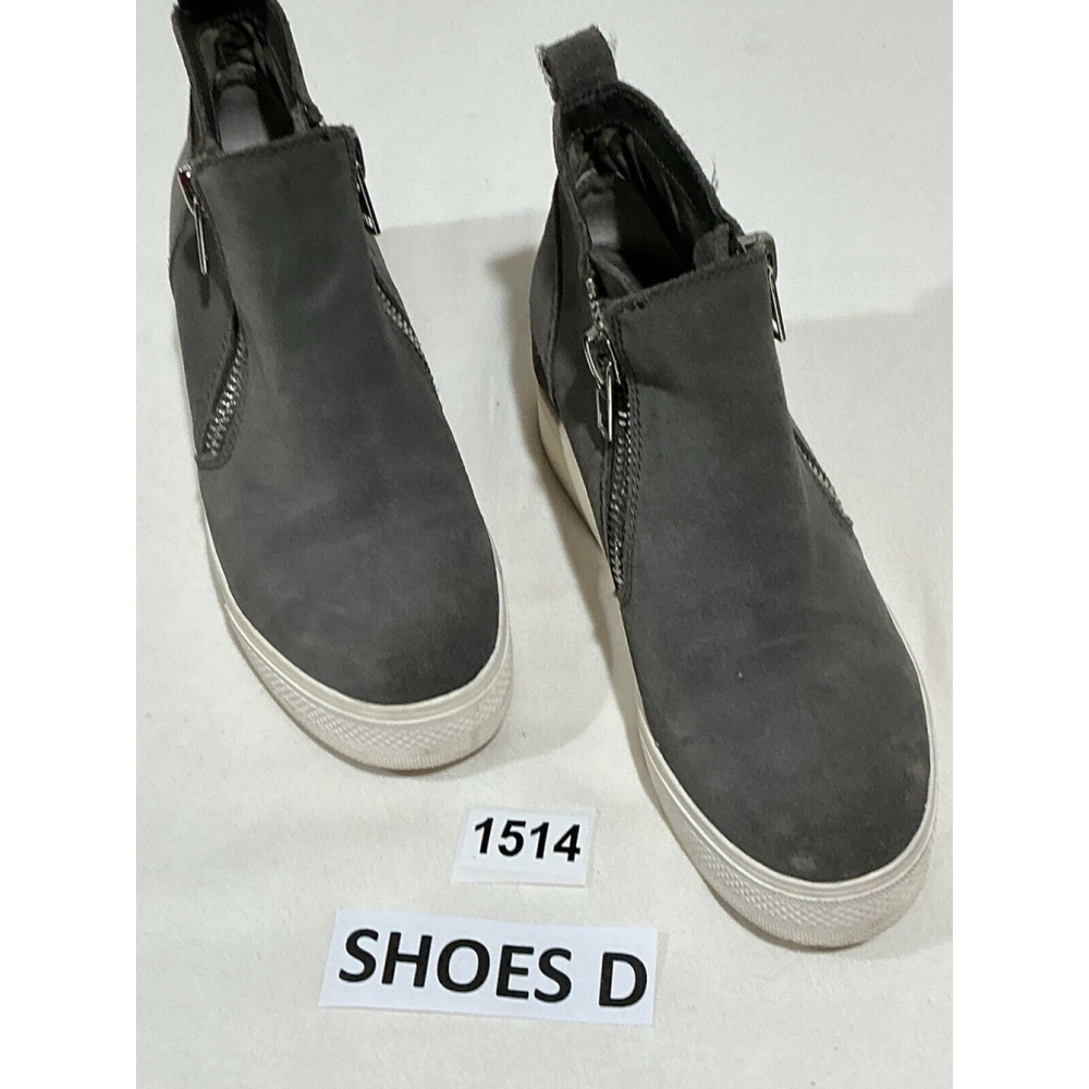 Steve Madden Gray Suede High-Top Sneakers with White Soles